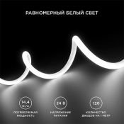 Светодиодная лента Белый дневной 2835 24V 14.4W/m 120Led/метр 00-324 термостойкая IP68 Светодиодная лента Белый дневной 2835 24V 14.4W/m 120Led/метр 00-324 термостойкая IP68