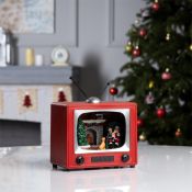 фигурка  светодиодная  «Рождественский вечер», 15.5х14х10,5 см, пластик, USB, батарейки ААх3, свечение тёплое белое
