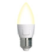 светодиодная лампа свеча Белый теплый  7W UL-00004297 LED-C37 7W/3000K/E27/FR/DIM PLP01WH  Диммируемая Яркая