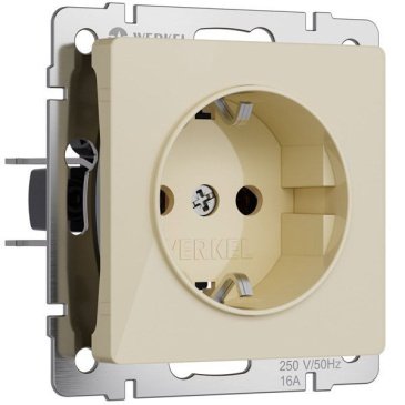 Штепсельная розетка встраиваемая WERKEL 16A 250V W1171043 с/з айвори акрил