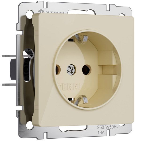Штепсельная розетка встраиваемая WERKEL 16A 250V W1171043 с/з айвори акрил