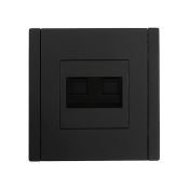 Розетка встраиваемая компьютерная IEK FORTE&PIANO двойная RJ45 кат.5E FP133 черный FP-K20-1-K02