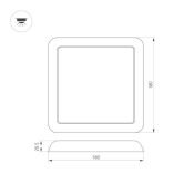 Накладной светильник  12W Белый дневной 034470 CL-FIOKK-R180 230V IP44 квадратный белый