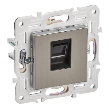 Розетка встраиваемая компьютерная IEK SKANDY SK-K10-2-K50 SK-K02N RJ45 кат.6 металл никель