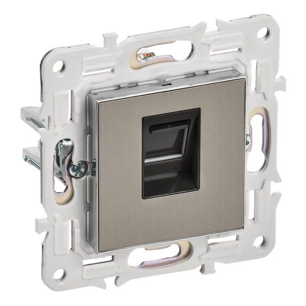 Розетка встраиваемая компьютерная IEK SKANDY SK-K10-2-K50 SK-K02N RJ45 кат.6 металл никель