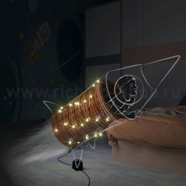 гирлянда НИТЬ 50W Белый теплый RL-S100FF-24V-BG/WW, черный/зеленый провод 100 м.,24V, 500 Led, IP54, полное мерцание