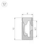 Архитектурный силиконовый профиль WPH-FLEX-0612-SIDE-S8-5m BLACK 045782