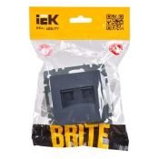 Розетка двойная RJ11+RJ45 кат.5E РК/Т12-БрМ маренго BR-KT20-O-1-K35 BRITE IEK