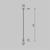 Крепление потолочное Длинное / Long одинарное 760мм Flarity TRA159C-SL1-B чёрный