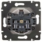 Штепсельная розетка встраиваемая WERKEL 16A 250V WL06-SKGS-01-IP44  с/з и шторками / W1171106  серебряный