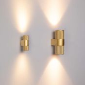 светильник  6W Белый теплый 035562 SP-SPICY-WALL-MINI-TWIN-S104x39-2x3W 220V IP20 цилиндр накладной золотой