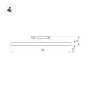Трековый светильник  20W Белый дневной 036474 MAG-ORIENT-TUBE-TURN-L600 на магнитный шинопровод белый