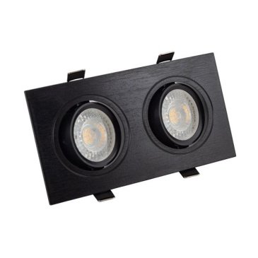 Встраиваемый светильник без лампы DENKIRS BILLUM DK3022-BK 2xGU10/GU5.3 черный прямоугольный