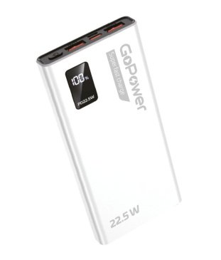 Внешний аккумулятор (Powerbank) GoPower PB03-10 10000mAh белый