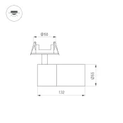 Встраиваемый светильник  12W Белый теплый 051796 LGD-ARTEMIS-BUILT-FLAP-R55 8-80deg 220V поворотно-откидной цилиндр черный