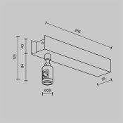 Основание потолочное Короткое / Short для блока питания с вводом питания Flarity TRA156C-BB1-BS латунь