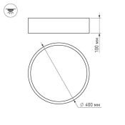 Накладной светильник  25W Белый теплый 022997(2) SP-TOR-PILL-R400 220V цилиндр черный