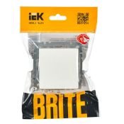 Выключатель встраиваемый одноклавишный IEK BRITE BR-V10-0-10-K01 ВС10-1-0-БрБ белый