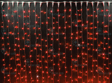 гирлянда ЗАНАВЕС  59W Красный RL-C2*3F-T/R, прозрачный провод, 2*3 м., 220V, 600 Led, IP54, мерцание