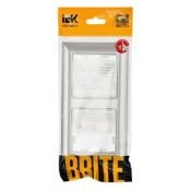 Рамка пластик 2 поста IEK BRITE BR-M22-12-K47 РУ-2-Бр алюм./алюминий