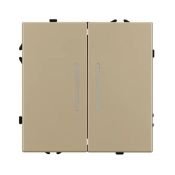 Выключатель встраиваемый двухклавишный непроходной Arlight 054265 SWT-NOBE-MK02-SFPL-L-GD с подсветкой золото