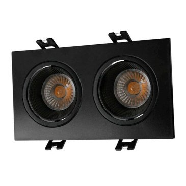 Встраиваемый светильник без лампы DENKIRS RODVIG DK3072-BK 2xGU10/GU5.3 черный прямоугольный
