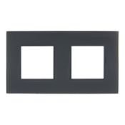 Рамка стеклянная 2 поста IEK SKANDY SK-M22-G-K53 SK-F22G графит