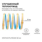 Светодиодная лента Белый дневной COB 24V 12W/m 320Led/метр 00-385 PRO 8мм IP20 10м