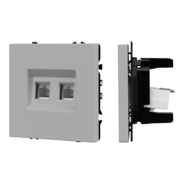 Розетка встраиваемая компьютерная двойная RJ45 кат.6 Arlight 059451 SCT-NOBE-MPC2-SFPL-IS никель