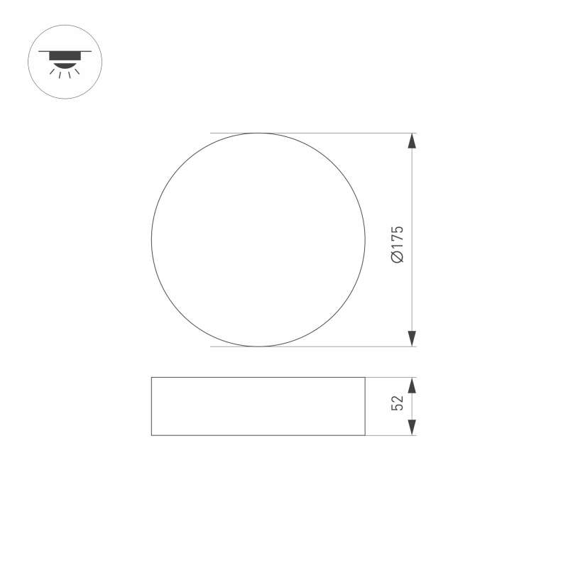Накладной светильник  16W Белый дневной 022238(2) SP-RONDO-175B-16W 220V цилиндр черный