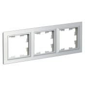 Рамка пластик 3 поста IEK BRITE BR-M32-K47 РУ-3-БрА алюминий