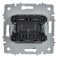Выключатель встраиваемый двухклавишный IEK BRITE BR-V20-0-10-K91 ВС10-2-0-БрАБ арктический белый