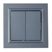Выключатель встраиваемый двухклавишный IEK BRITE BR-V20-0-10-K35-F ВСР10-2-0-БрМ в сборе маренго