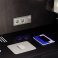 Проходной переключатель встраиваемый VOLTUM S70 двухклавишный с подсветкой 10А шелк