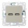 Розетка встраиваемая USB IEK SKANDY A+A 3,1А SK-U21-D31-K10 SK-R15B бежевый