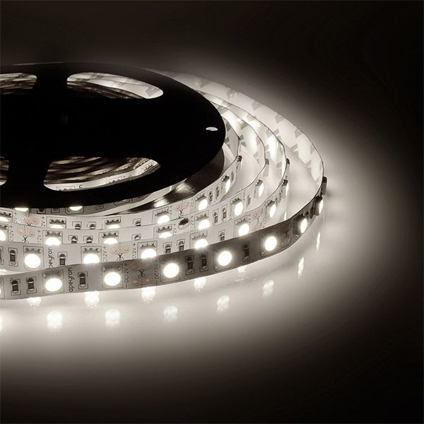 Светодиодная лента Белый дневной 5050 12V 14.4W/m 60Led/метр 00-129 Стандарт 10мм IP20 Светодиодная лента Белый дневной 5050 12V 14.4W/m 60Led/метр 00-129 Стандарт 10мм IP20