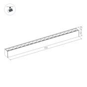 Магнитный трековый светильник 27W Белый дневной MAG-LASER-45-L480-27W 36 deg  24V на магнитный шинопровод черный 032649