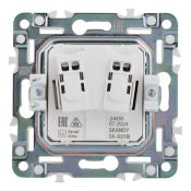 Штепсельная розетка встраиваемая IEK SKANDY 10А SK-R13-10-K50 SK-R01N без з/к с з/ш металл никель