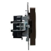 Штепсельная розетка встраиваемая IEK BRITE 10А BR-R10-10-K45 РС10-1-0-БрТБ без з/к и шторками бронза