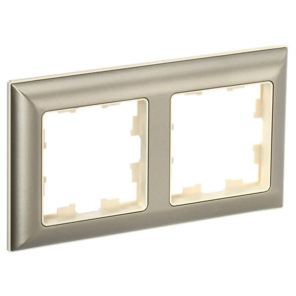 Рамка пластик 2 поста IEK BRITE BR-M22-12-3-K10 РУ-2-Бр бежевый/шампань