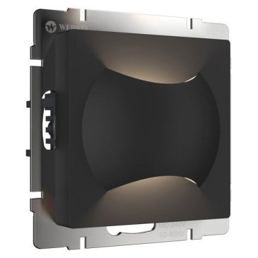 Встраиваемый светильник    1W Белый дневной МУН W1154508 220V IP20 квадратный черный матовый