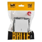 Выключатель встраиваемый одноклавишный с подсветкой IEK BRITE BR-V10-1-10-K91 ВС10-1-1-БрАБ арктический белый