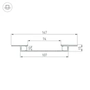 алюминиевый профиль FANTOM-W75-DUAL-2000 WHITE  039946
