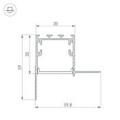 Угол для профиля SL-LINIA32-FANTOM-EDGE внутренний 030100