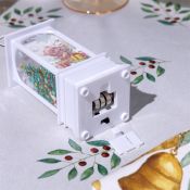 фигурка  светодиодная &quot;Белый фонарь с медвежонком&quot; 5х12х5 см, пластик, батарейки LR44х3, свечение тёплое белое