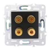 Розетка встраиваемая аудио IEK SKANDY SK-S40-K02 SK-A01Bl черный