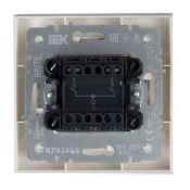 Выключатель встраиваемый двухклавишный IEK BRITE BR-V20-0-10-K36-F ВСР10-2-0-БрЖ в сборе жемчуг