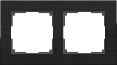 Рамка металлическая 2 поста WERKEL Aluminium WL11-Frame-02 / W0021708  черный алюминий