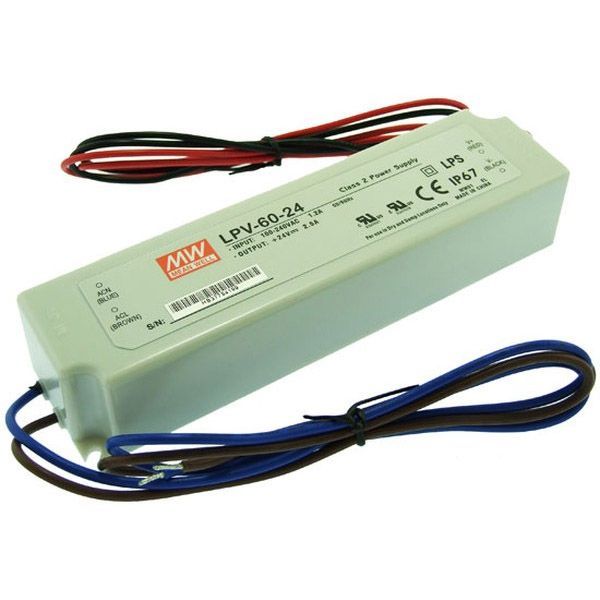 Блок питания (AC-DC) 24V  60W LPV-60-24 IP67 пластик