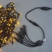 Провод-разветвитель для гирлянд UL-00013237 UCX-F90 S5-0.4M-BK черный 0.4м 5 выходов, статика-мерцание 0.4м IP67